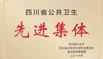 2016年荣获四川省人社厅、四川省卫生和计划生育委员会、省中医药管理局颁发的“四川省公共卫生先进集体”称号